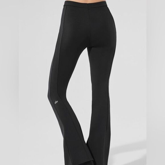 Alo Yoga High-Waist Zip It Black Flare Leggings 7/8 size XXS - Picture 1 of 9